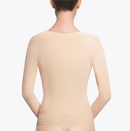 Camiseta de compresión médica postquirúrgica para mujer, manga larga y ajuste cómodo