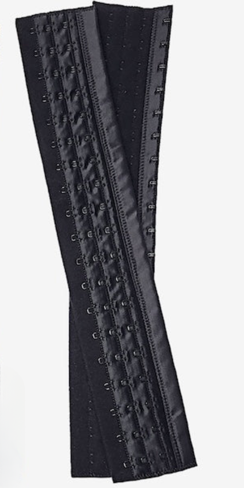 Faja postquirúrgica negra con cierre de gancho y ojo, compresión médica para recuperación y uso diario