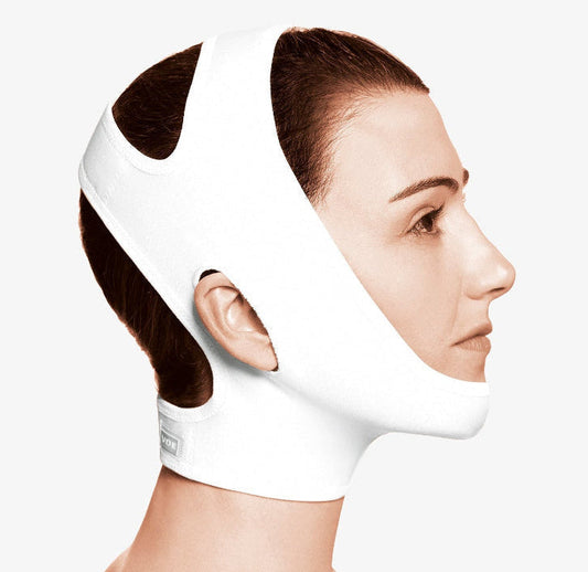 Máscara de compresión médica para rostro y cuello, diseño ajustable y cómodo postquirúrgico