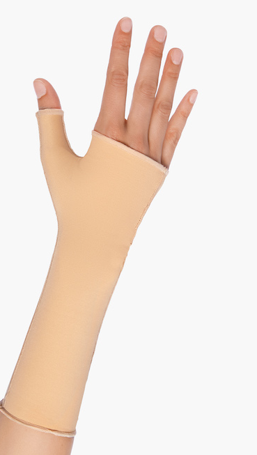 Guante de compresión médica para mano y muñeca, diseño sin dedos, ideal postquirúrgico y uso diario