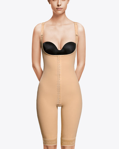 Faja postquirúrgica de compresión médica con sujetador integrado, color piel, diseño ajustado y cómodo