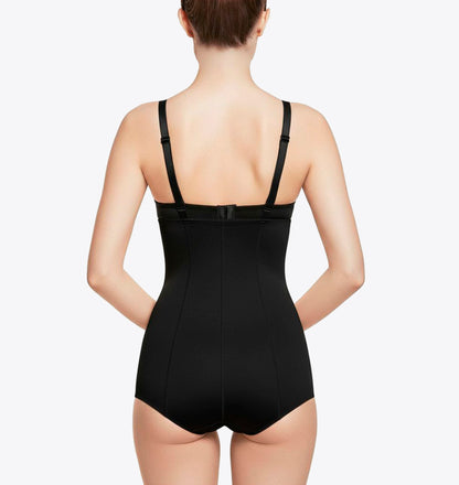 Faja abdominal negra con corchetes laterales, espalda VOE