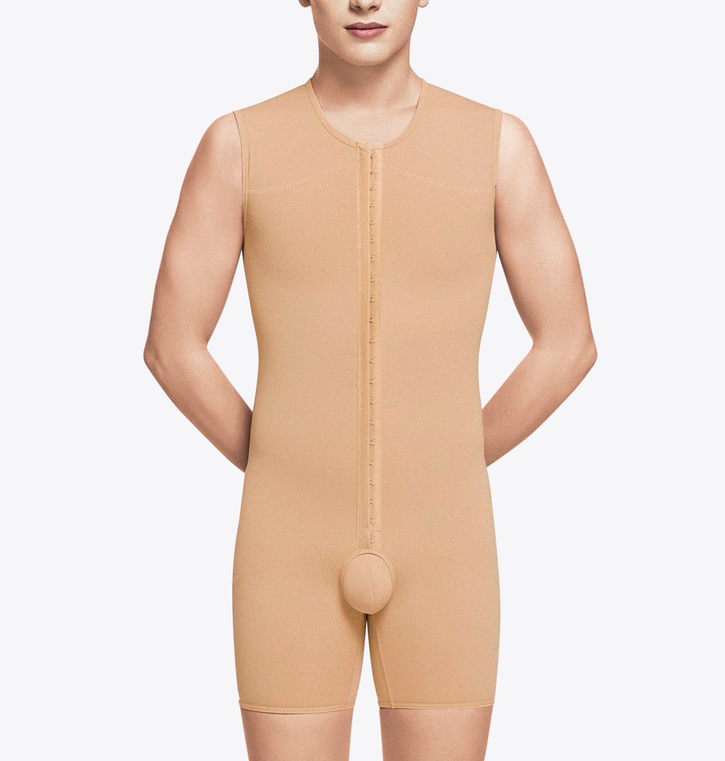 Prenda de compresión médica postquirúrgica para hombre, cómoda y segura, ideal para uso diario.