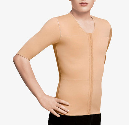 Camiseta de compresión médica postquirúrgica con manga corta, cómoda y ajustada para recuperación