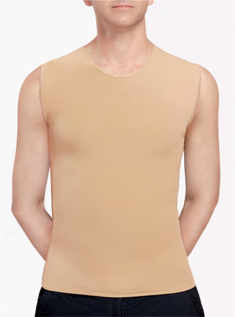 Camiseta de compresión médica sin mangas para hombre, cómoda y segura postquirúrgica