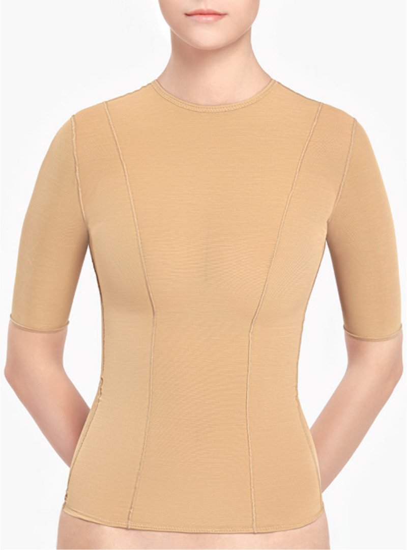 Camiseta de compresión médica postquirúrgica con manga corta, cómoda y ajustada para uso diario