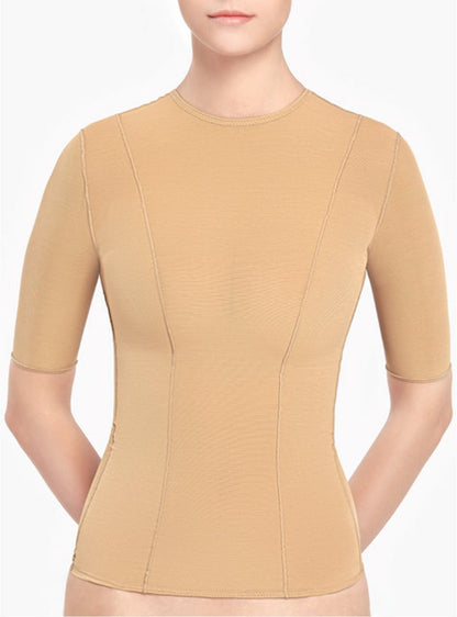 Camiseta de compresión médica postquirúrgica con manga corta, cómoda y ajustada para uso diario