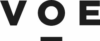 Logotipo VOE en negro sobre fondo blanco, marca de prendas de compresión médica y postquirúrgicas